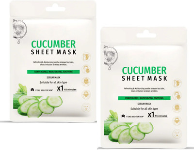 ADJD Refreshing Cucumber Face Sheet Mask With Serum Soft and Healthy Skin(40 g)
