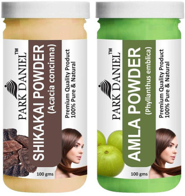 PARK DANIEL Natural Shikakai Powder & Amla Powder Combo Pack of 2 Bottles of 100 gm (200 gm )(200 g)