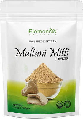 Elemensis Naturals Pure & Natural Herbal Multani Mitti for Face, Skin Whitening, Face mask(100 g)