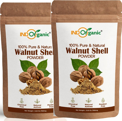 Indo Organic Walnut Shell Powder For Face & Skin Scrub Formulation-Dead Skin Cell & Blackhead(200 g)
