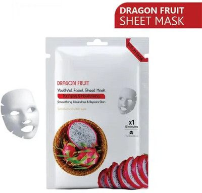 GABBU Dragon Fruit Face Sheet Mask With Serum For Women and Men(20 g)