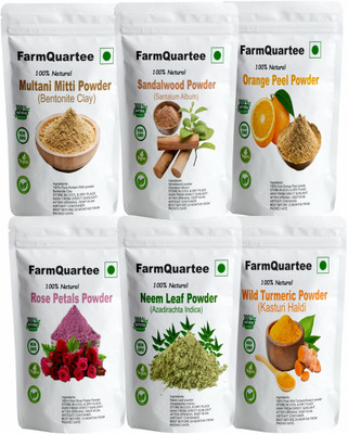 FarmQuartee Multani Mitti Chandan Orange Peel Rose Neem Kasturi Haldi Powder For face pack(300 g)