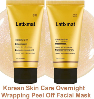 Latixmat Hydrolyzed Collagen For Glowing Skin Overnight Wrapping Peel Off Facial Mask(150 ml)