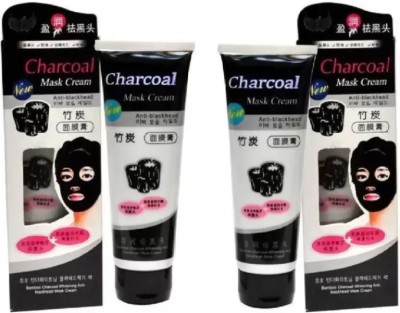 Fleeto Charcoal Peel Off Mask Removes Black Heads Pack of 2 (130 g)(2 ml)