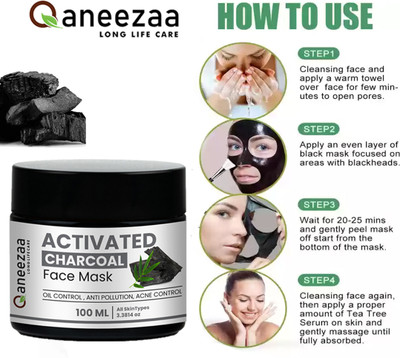 Qaneezaa New fd Activated Charcoal Peel off Mask For Women(100 ml)