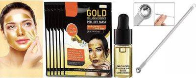 GABBU blackhead remover pin with Gold peel of mask and small serum(176 g)