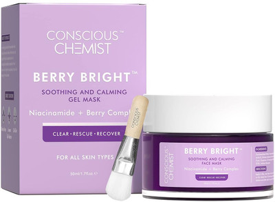 Conscious Chemist Brightening Pore Refining Face Mask | Niacinamide & Berry | For Glowing Skin(50 g)