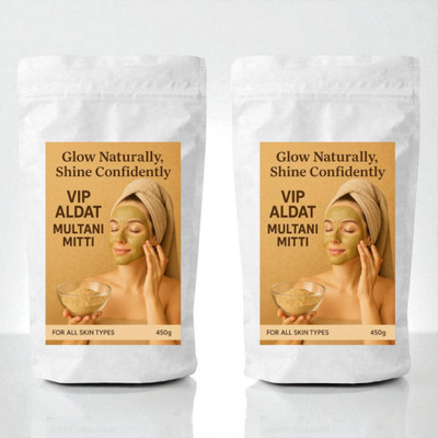 VIP ALDAT Mutani Mitti Ayurvedic Herbal Brightness Glow Face Pack Radiance Care 2 (2×450g)(900 g)