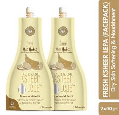 Nat Habit Banana Mulethi Lepa Face Pack| Dry Skin Softening, Nourishment & Remove Dullness(80 g)