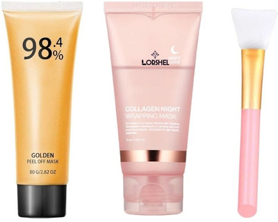 LORSHEL Collagen Night Wrapping Peel Off Mask for and Lifting (3 Items)(150 ml)