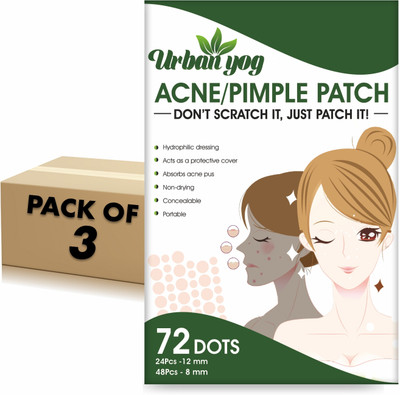 URBANYOG Acne Pimple Patch - Invisible Facial Stickers (72 Dots * Pack of 3)(50 g)