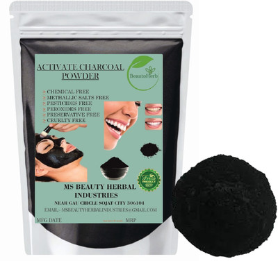 Beautoherb Glow Charcoal Powder for face pack smoot(400 g)