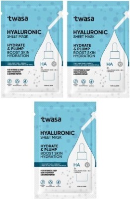 Twasa Hyaluronic Face Sheet Mask | Korean Face Mask for Skin Hydration & Glowing Skin(60 g)