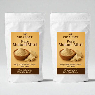 VIP ALDAT Multani Mitti Glow Herbal Tan Removal Skin Pack (450g × 2 = 900g)(900 g)