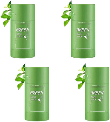 NITAJ Green Tea Mask Stick For Deep Face Cleaner Pack of 4 Combo Set(160 g)