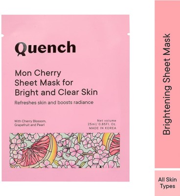 Quench Botanics Cherry Blossom Brightening Korean Sheet Mask| For Instant Glow(25 ml)