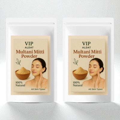 VIP ALDAT Multani Mitti Glow Aura+ Herbal Natural Radiance Glow Pack 2 (2×450g)(900 g)
