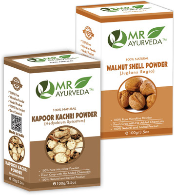MR Ayurveda Kapoor Kachri Powder and Walnut Shell Powder - Combo Pack(200 g)