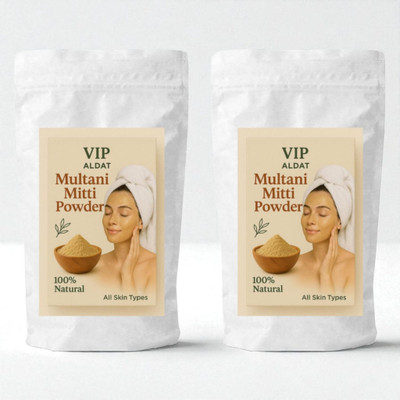 VIP ALDAT Pure Herbal Multani Mitti for Smooth Texture – Pack of 2 (2×400g)(800 g)