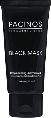 PACINOS Black Mask - Deep Cleansing Activated Charcoal Mask, Removes Impurities(52 ml)