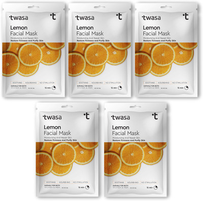 Twasa Lemon Face Sheet Mask Combo For Moisturizing & Repair For Men & Women(100 g)