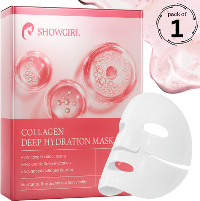 SHOWGIRL Bio-Collagen Face Mask Overnight – Hydrating Korean Sheet Mask(34 g)