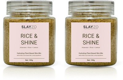 Slayzo Rice & Shine Herbal Skin Powder For Skin Hydration 100g Each (Pack of 2) 200gm(200 g)