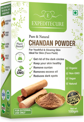 EXPEDITECURE Sandalwood Face Pack Powder | Chandan Powder for Glowing Skin & Tan Removal(100 g)