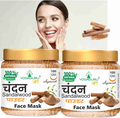 YOGAGURU MANTR Pure & Natural Sandalwood Powder for Skin Care 100GM pack of2(200 g)