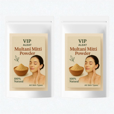 VIP ALDAT Multani Mitti Glow Herbal Skin Radiance Natural Detox Pack 2 (2×450g)(900 g)
