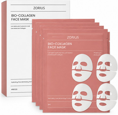 Zorius Korean Collagen Brightening Sheet Face Mask for Hydration & Glass Skin Glow(36 ml)