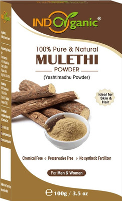 Indo Organic Natural Mulethi Powder For Skin Whitening Licorice Powder For Body, Skin, and Hair.(100 g)