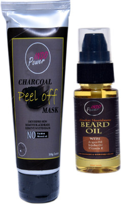 INDOPOWER BnN 213-CHARCOAL PEEL OFF MASK 100g. + ABSOLUTE NOURISHMENT BEARD OIL 30ml.(2 Items in the set)