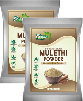 Cesaro Organics Pure and Natural Mulethi Powder Liquorice Root Powder For Hair and Skin Care(200 g)
