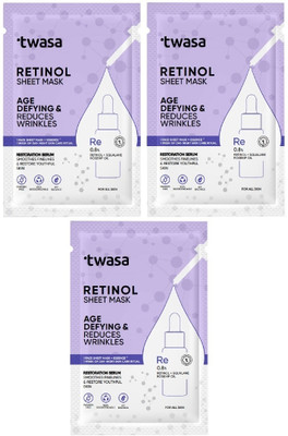 Twasa Retinol Face Sheet Mask |Face Sheet Mask for Anti Aging , Reduce fine & wrinkles(20 g)