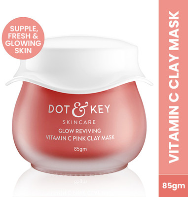 Dot & Key Vitamin C Pink Clay Face Mask for Glowing Skin with Vitamin E, Fades Dark Spots(85 g)