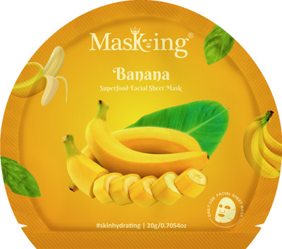 MasKing Superfood Banana Sheet Mask for Skin glowing, hydrating for Women (Pack 01)(20 ml)