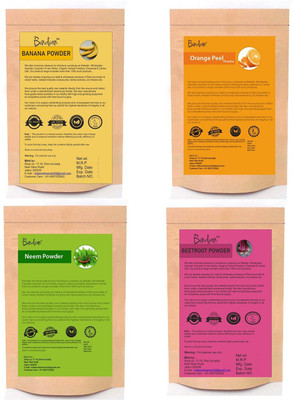 BIndian Banana Orange Peel Neem & Beetroot Face Pack Powder Pack Of 04 (50gm Each)(200 g)