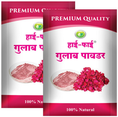 HI-FI Rose Powder for Moisturizing Glow Face Cleansing Skin Brightening 80g Pack of 2(160 ml)