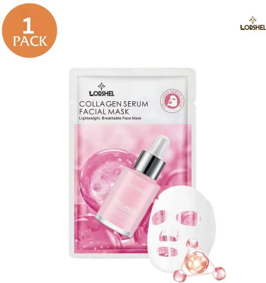 LORSHEL Collagen Sheet Mask Collagen Face Sheet Mask Firm Elasticity(25 ml)