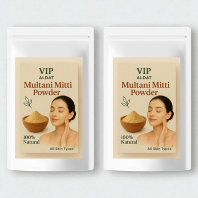 VIP ALDAT Multani Mitti Glow Daily Aura Herbal Natural Skin Radiance Pack 2 (2×450g)(900 g)
