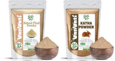 Vanvati Babool Phali And Katha Powder For Hair Color (Zipper Pouch) 50gm each(100 g)