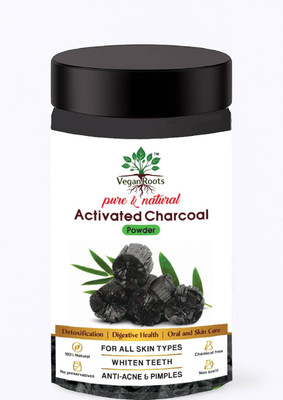 VEGAN ROOTS Pure Activated Charcoal Powder For Removes Dead Skin & Impurities Face Pack 130G(130 g)