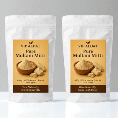 VIP ALDAT Multani Mitti Natural Glow Face Pack (450g × 2 = 900g)(900 g)
