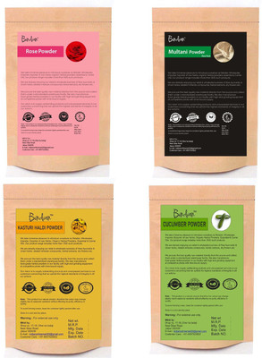 BIndian Rose Multani Mitti Kasturi Haldi & Cucumber Face Pack Powder(200 g)