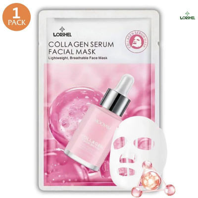 LORSHEL Collagen Face Mask Facial Mask Sheet for Skin Brightening and Whitening(25 ml)