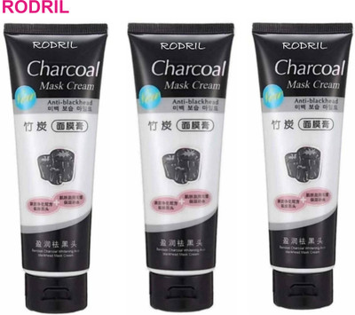 rodril CHARCOAL MASK PEEL OFF FOR ACNE REDUCTION PACK OF 3(390 ml)
