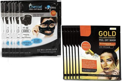 Emijun Gold Peel off Mask & Charcoal for Anti-Acne Blackhead & Skin Brightening(324 ml)