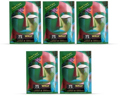 MW&B Anti Acne and Pimples Facial Sheet Mask for Women and Men Pack of 5(125 ml)