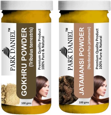 PARK DANIEL Premium Gokhru Powder & Jatamansi Powder Combo Pack of 2 Bottles of 100 gm (200 gm )(200 g)